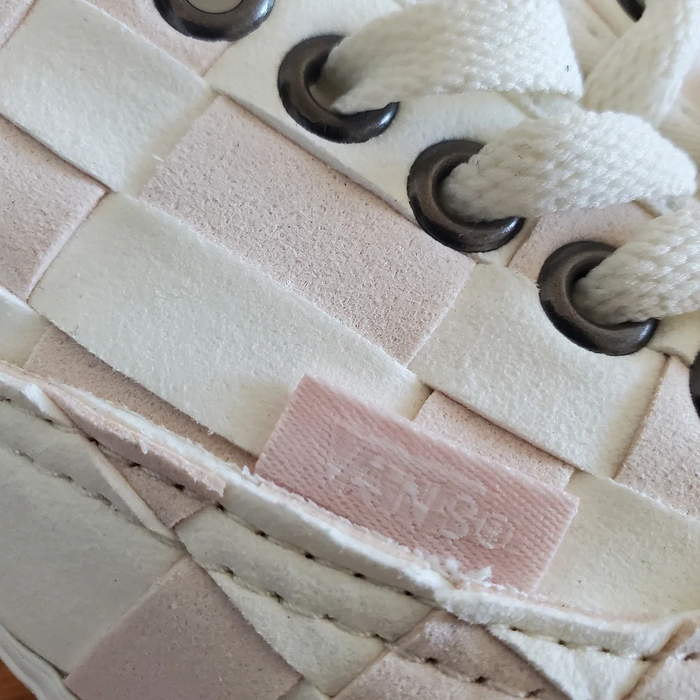 Vans White Pink Woven Checkered Platform Sneakers Men's Shoe 10 Women's 11.5 - Picture 5 of 11